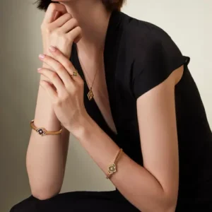 Gold and silver bracelets