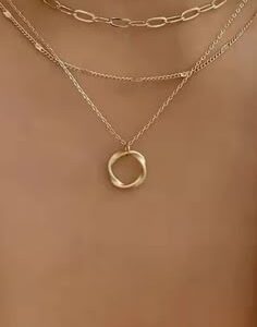 Irregular Circle Layer Necklace Gold