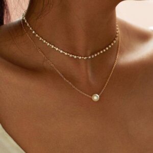 dainty gold layering necklace